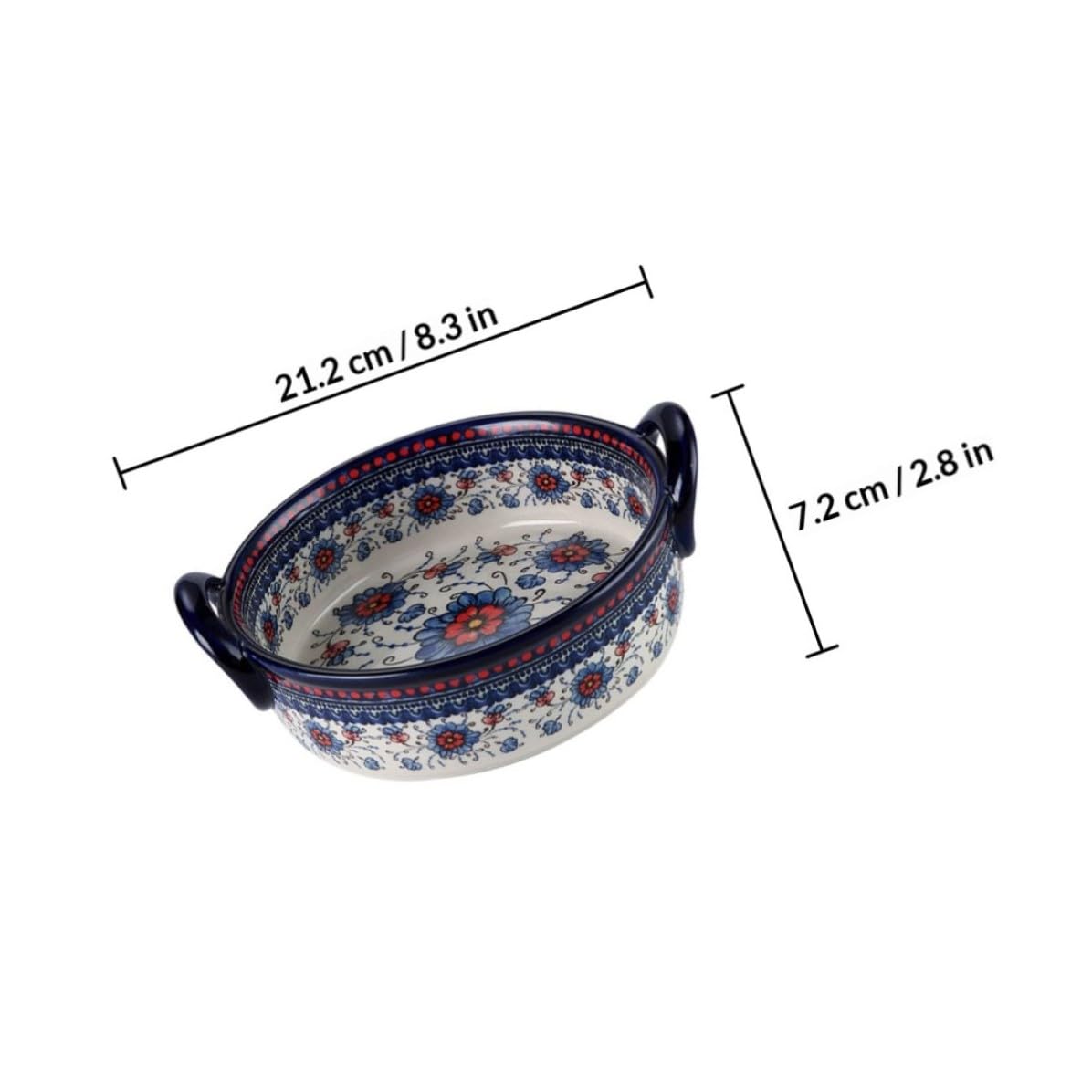 HANABASS Keramik Backschüssel mit Zwei Griffen, 950ml, Elegant | Ofenfest für Reisauflauf, Leicht zu Reinigen, Fleckenresistent, Vielseitig für Küche und Tisch