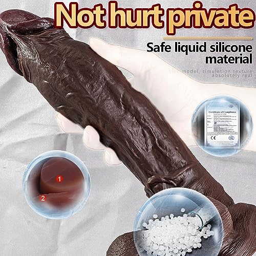Jixaxe Riesiger Realistischer Dildo mit Große Saugnapf, Dicker Natur Echte Penis Weichen Zwei Layer Silikon XXL Lange Dildos Echten Adern und Prallen Hoden Sexspielzeug für Frauen (S: 17.5 * 4.3cm) – Bild 4