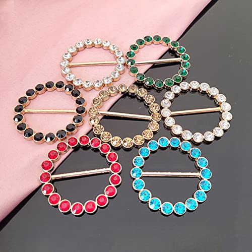 Pince à anneaux pour écharpe strass cristal coloré pour chemise - 6