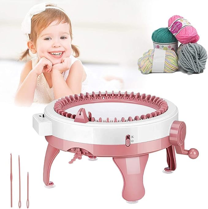 TUPERMAR Knitting Machine 22 Needles Smart Weaving Round Loom, Knitting Machines Knitting Board Rotating Double Knit Loom Machine Kit for Adults & Kids DIY Knit Scarf Hat Sock 3