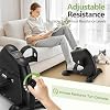 FITKS360 Under Desk Elliptical & Mini Exercise Bike - Seated Electric Leg Exerciser Under Table Oval Electric - Seniors Sit Exerciser Full Assembled Pedal with Remote Control