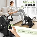 Under Desk Elliptical & Mini Exercise Bike – Seated Electric Leg Exerciser & Magnetic Pedal Machine for Seniors Arms & Legs Workout with Remote, LCD Display& Adjustable Resistance - Image 3