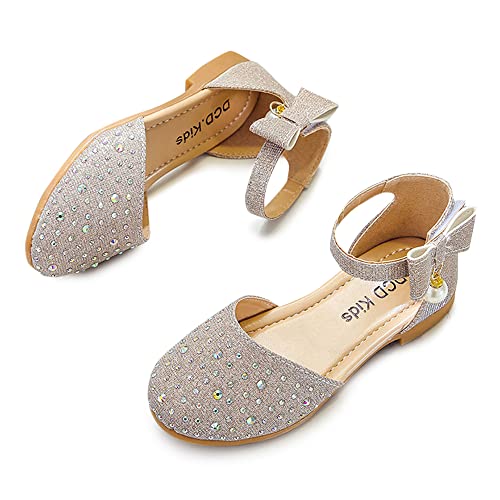 Image of Hopscotch Baby Girls PU Applique Sequin Mary Jane in Gold Color