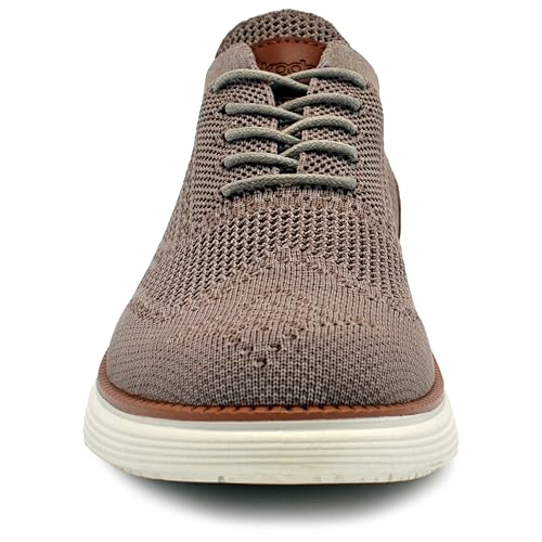 AKADEMIKS Mens Olney Wingtip Knit Oxford, Sleek Breathable Dress Shoes Tan, Size 104