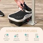 Lifepro TrimLite Vibration Plate Exercise Machine with Handlebars – Whole Body Vibration Platform for Lymphatic Drainage & Weight Loss – 99 Speed Levels, Bluetooth Speaker, Resistance Bands & Remote - Image 5