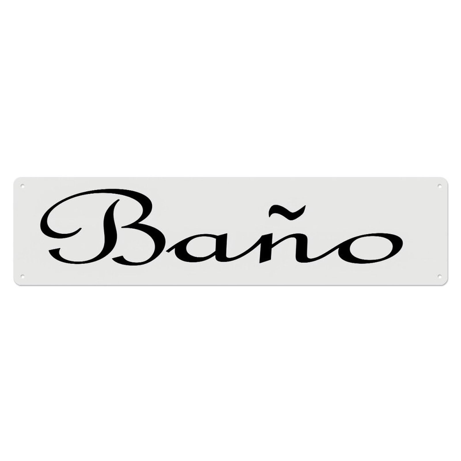 Bano Script Font Design Pattern Metal Tin Sign Plaque