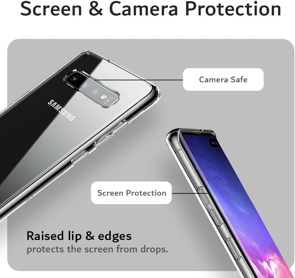 Image of NISHTECH for Samsung Galaxy S10 Premium Transparent Hybrid Soft Slim Dust Proof Back Case Cover Silicone with Camera Protection