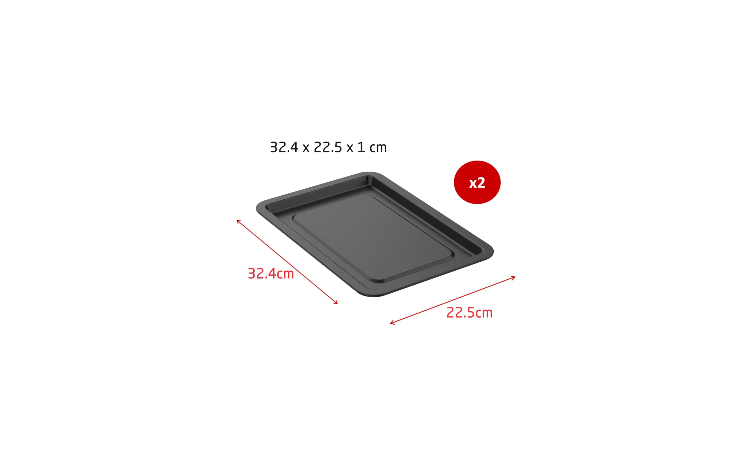 BridgePro - Bandeja para hornear/migas/goteo de una sola zona y doble (atenuaciones de zona única: 32,6 x 45 x 1 cm; atenuación de doble zona: 32,4 x 22,5 x 1 cm)