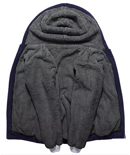 Image of ZITY Boys Zip Up Hoodie Fleece Jacket Kids Sherpa Lined Sweatshirts Outerwear Unisex Warm Winter Coat 6-15 Years Old