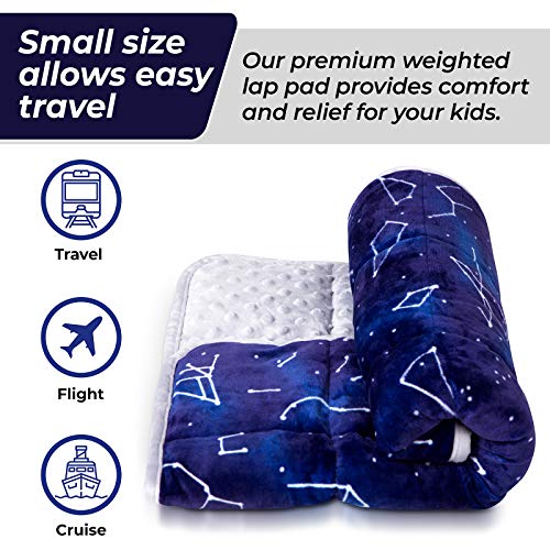 Florensi Weighted Lap Pad For Kids, 5 Lbs - Weighted Blanket For Kids, Toddler, Baby, Teenager, Boys, Girls - Soft, Warm, Comfortable - Sensory Items For Sleep - Calm Down Corner Supplies #TOP3