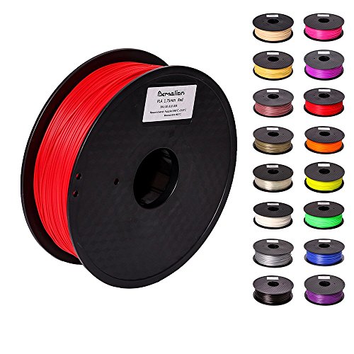 Pxmalion PLA 3Dプリンター用フィラメント素材 マテリアルPLA樹脂材料 1.75mm径 正味量1KG(2.2LB) 精確度+/- 0.03mm だいぶの3Dプリンターと3Dプリントペンが適用(赤/レッド)