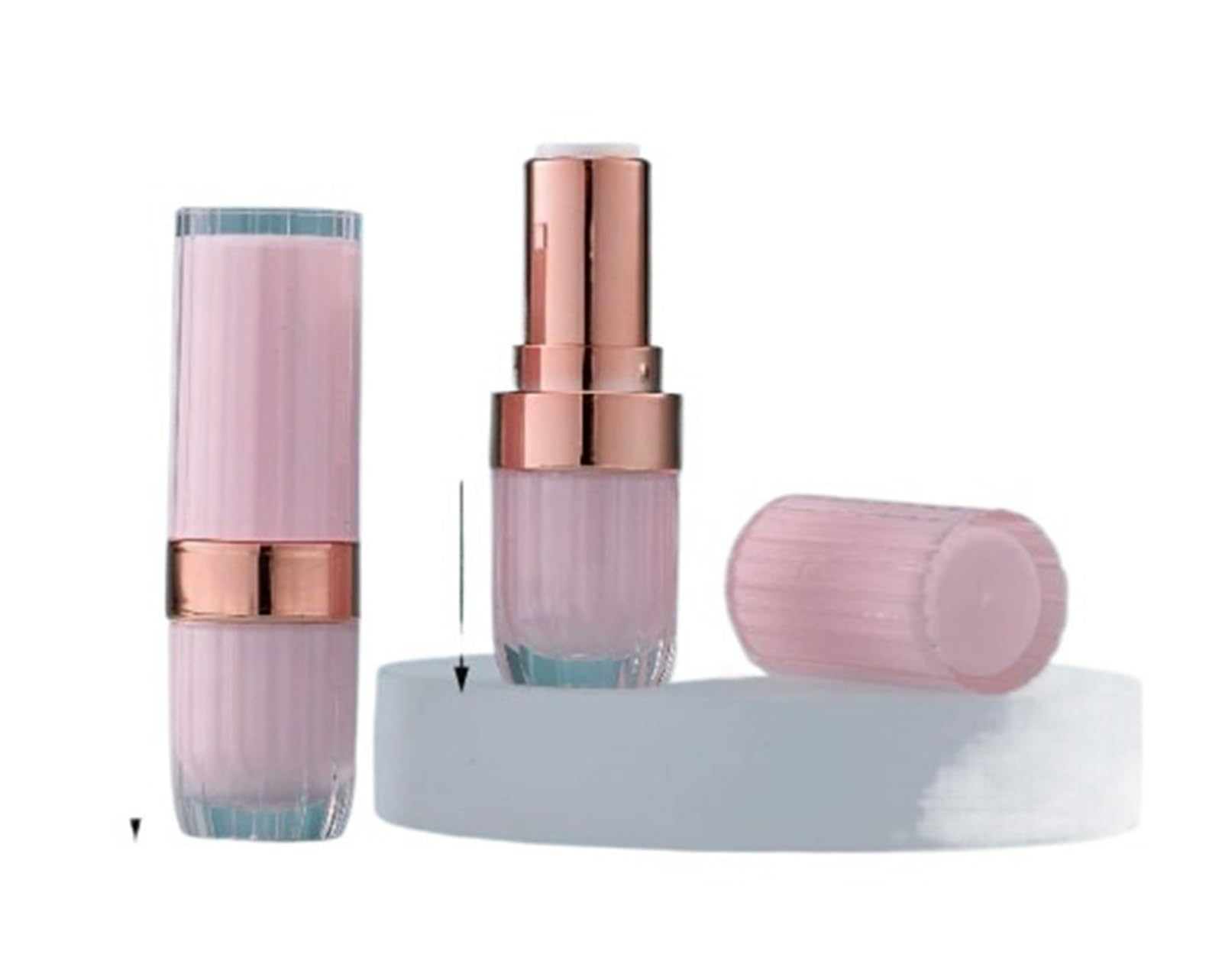 GIUPLOKID Empty Lip Balm Container, Empty Lipstick Tubes 10/30/50pcs Round 12.1mm DIY Lip Balm Cosmetic Containers Pink