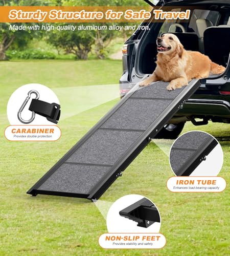 Dogrampforcarsuvtruckandvehicleportableandadjustabledogrampsforsmallmediumlargedogs63x17foldingdogrampwithantisliprugsurfaceoutdoorlargedogrampupto250lbs Urban Country Home Decor Dog ramp for car suv truck and vehicleportable and adjustable dog ramps for small medium large dogs63×17 folding dog ramp with anti slip rug surface outdoor large dog ramp up to 250lbs urban country home decor