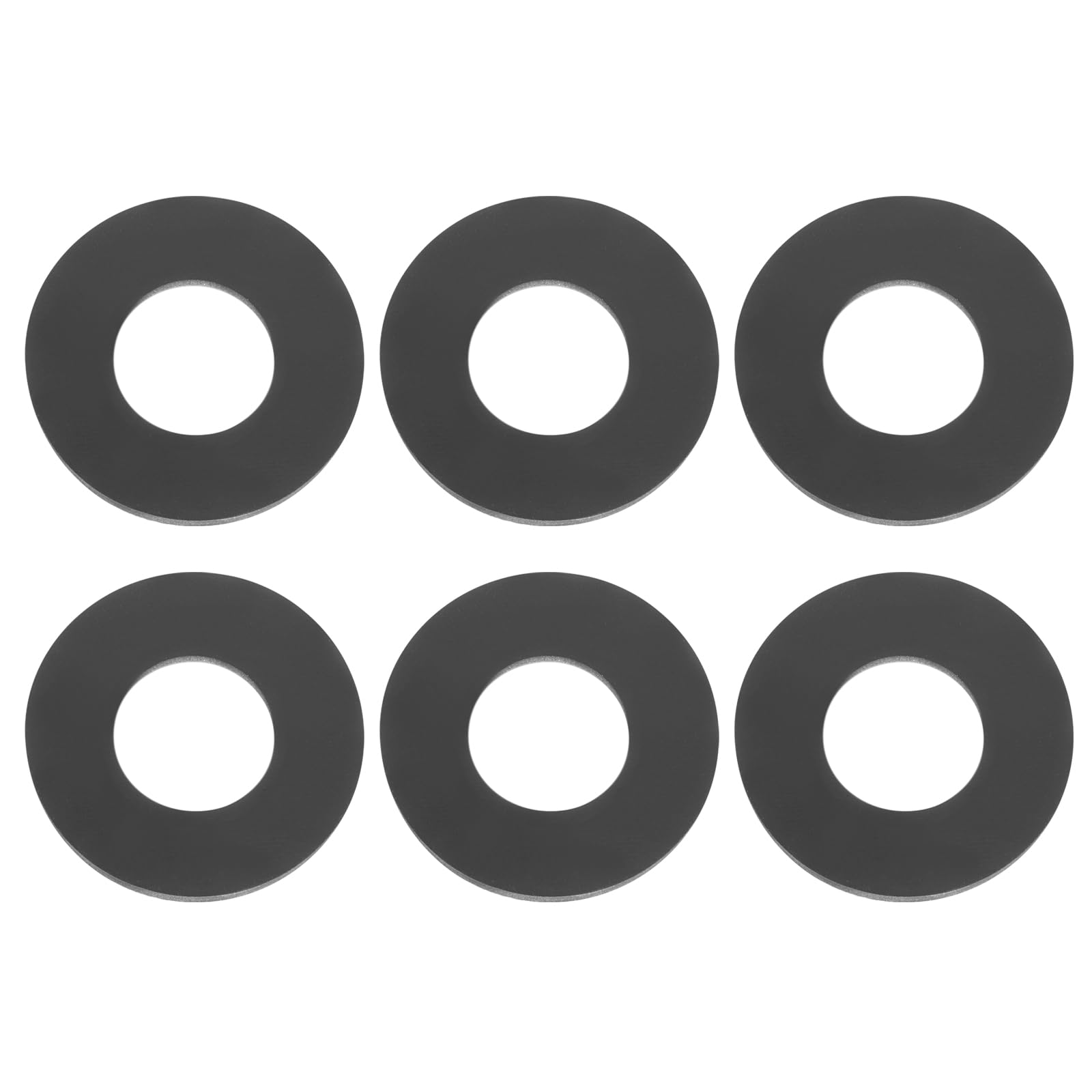 PATIKIL M20 Silicone Flat Washer, 6 Pcs 20mm ID 40mm OD Plain Washer Grommets O-Ring Sealing Gasket Spacer for Faucet Pipe Water Hose Shower Door Handles, Black