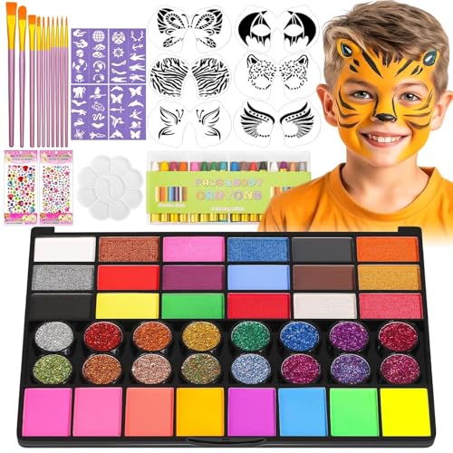 Flasoo Face Painting Kit - 42 Non-Toxic Colors, 16...