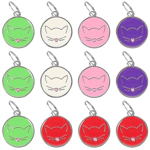12pcs Pet Listing Cat Collar with Name Tag Cat Engraving Blanks Cat Tags Puppy Name Tag Cat Collar Name Plate Pet Dog Tag Pet Tags Cat Name Tag Cat Tag Id Cat Id Name Tags