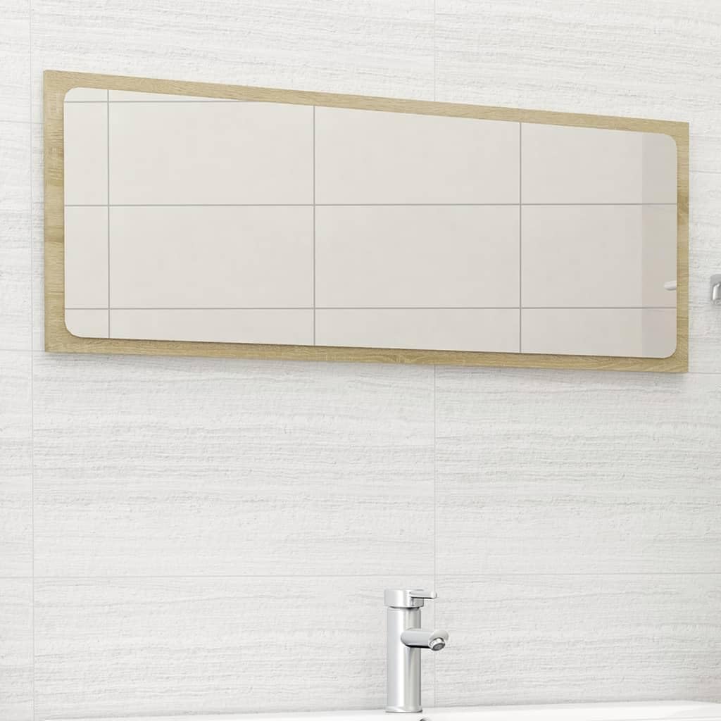 vidaXL Bathroom Mirror Vanity Unit Washroom Wall Furniture Home Decor Interior Hallway Bedroom Laundry Room Dressing 39.4" Sonoma Oak Engineered Wood
