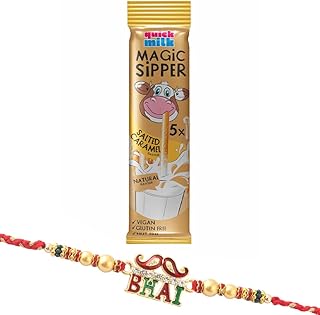 Quick Milk Magic Sipper Straw with Premium Bhai Rakhi | Rakhi Gift For Brother | Magic Sipper Straw | 10-picture-27