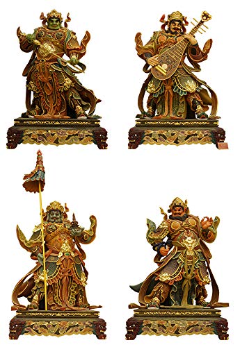 Amazon｜仏像 四天王の木彫り四天王総高120cm、幅80cm、奥行き60cm  