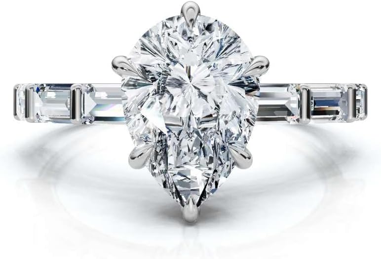 1-5 CT Moissanite Engagement Ring Colorless VVS1 10K 14K 18K Solid Gold & 925 Sterling Silver Accents Engagement Ring Christmas gift for Women