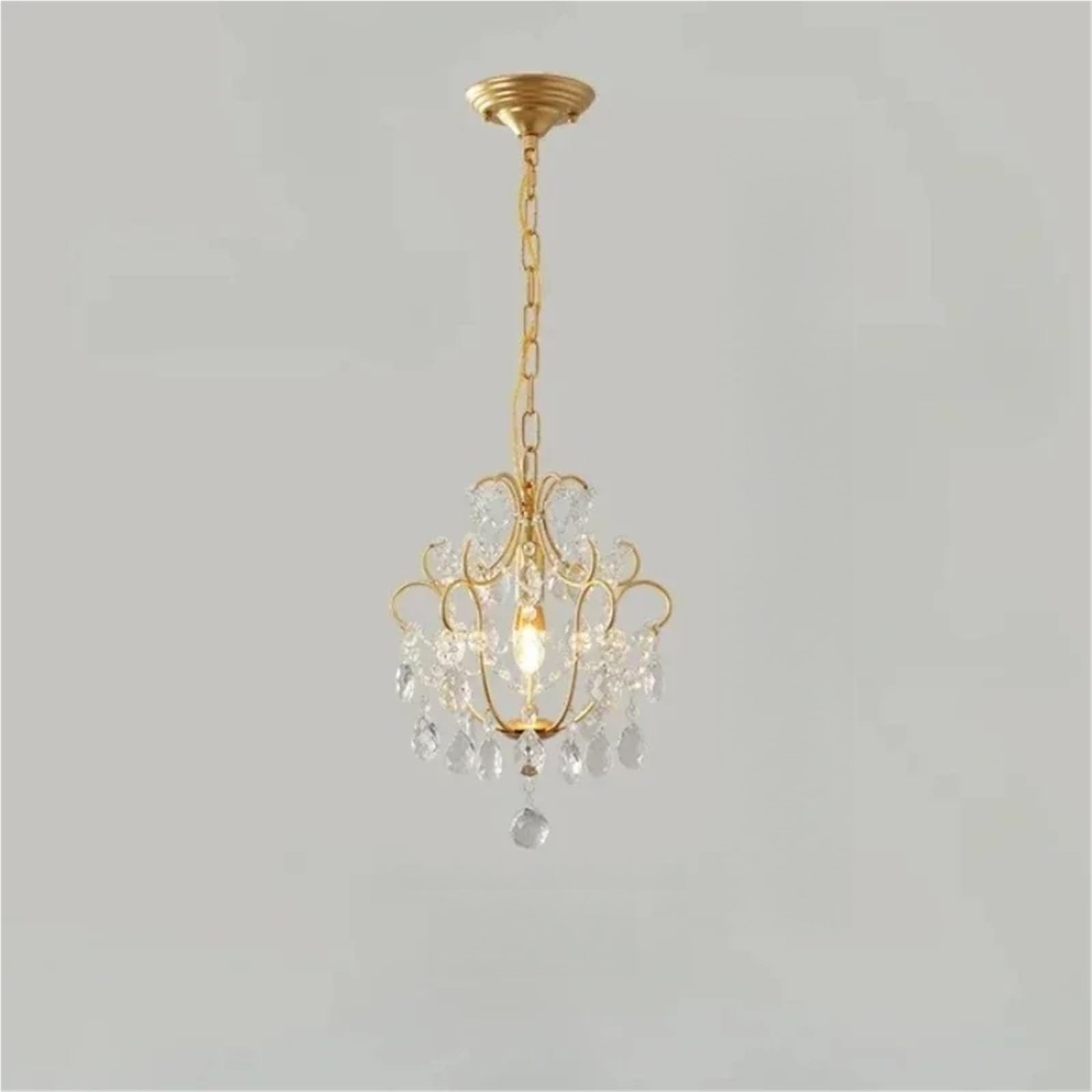 CSXSXAUO Retro Crystal Chandelier LED Restaurant Hanging Lamp Room Decor Luxury Bedroom Parlor Light Fixture Golden Pendant