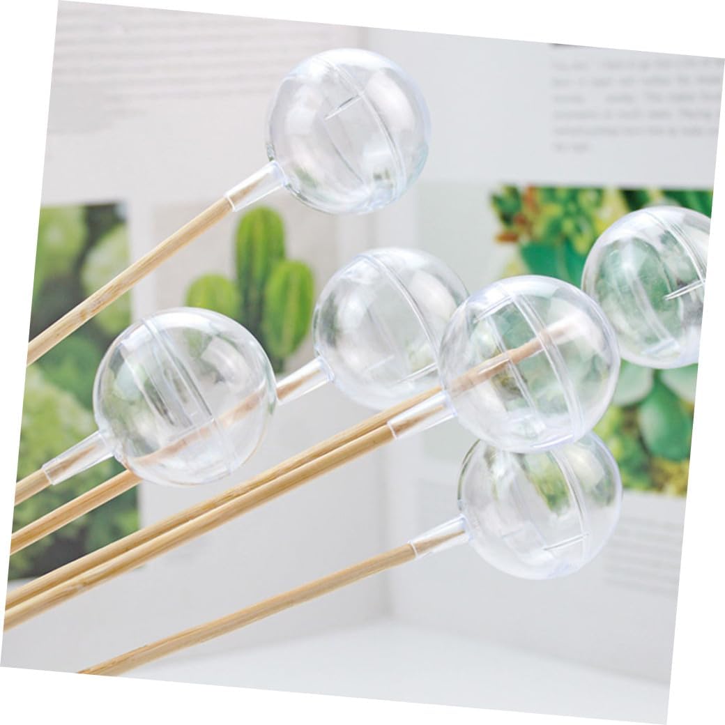 Unomor 60 Pcs Transparent Chocolate Plastic Ball Holders for Valentines Day Candy Bouquet Support Multipurpose Chocolate Wrapping Containers for DIY Dessert Decoration and Floral