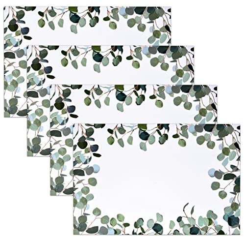 Gift Boutique 50 Pcs Disposable Eucalyptus Greenery Paper Place Mats 11" x 17" Green Leaf Coated Placemat Floral Summer Spring Birthday Party Supplies - Image 5