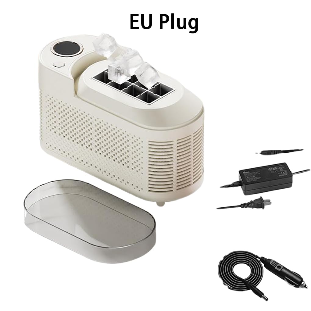 Máquina portátil para fabricar hielo de encimera, mini máquina para hacer cubitos de hielo para acampar en casa y caravanas, cargador ABS para máquina de hielo, A