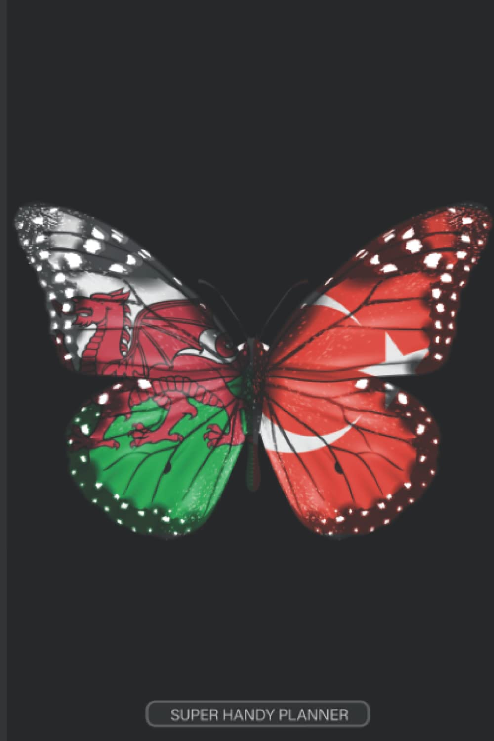 Planner: Welsh Turkish Flag Combined Butterfly Flags Of Wales Turkey
