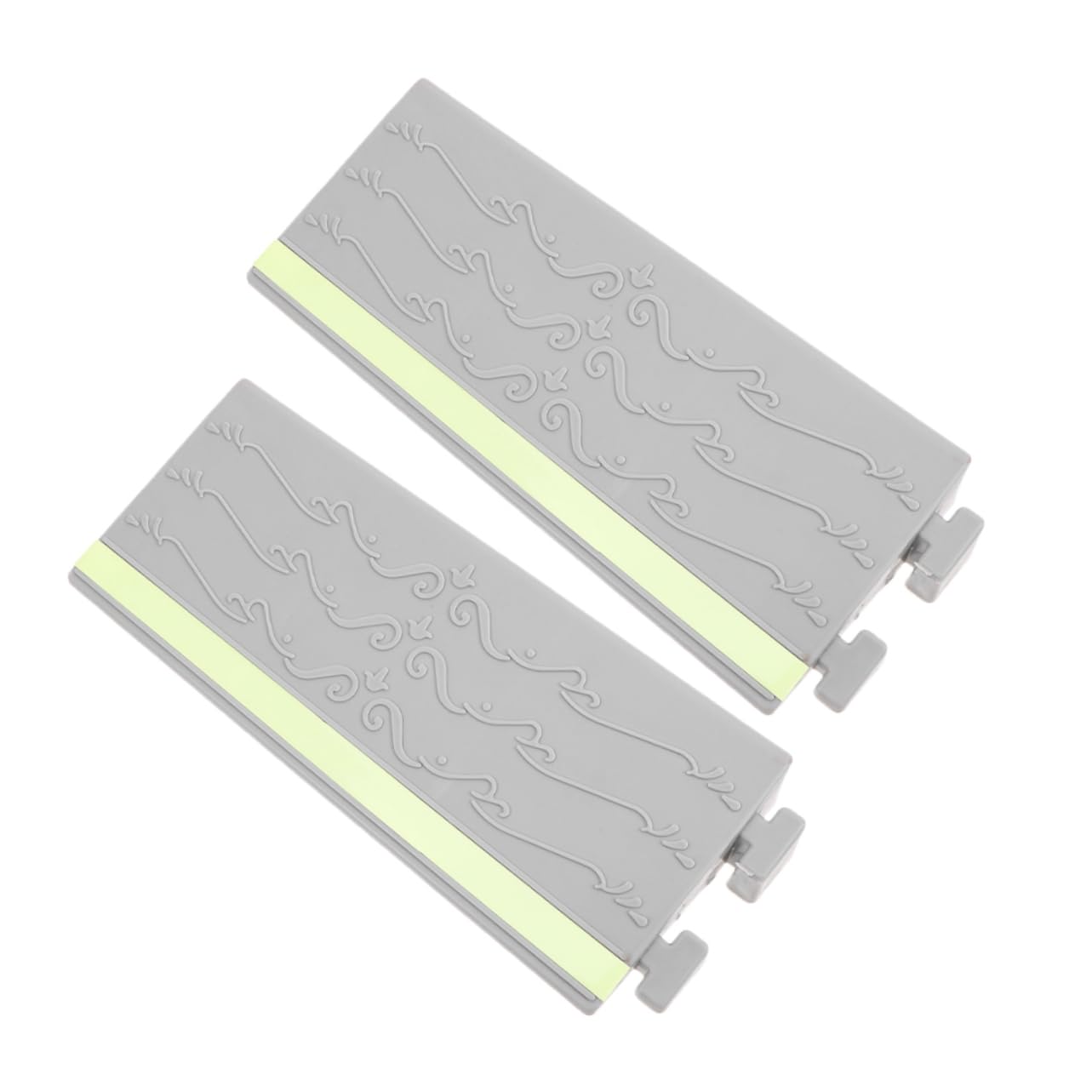 MUCKLILY Step Ramps for Cars Mobility Fluorescent Strips Light Grey Threshold Ramps Easy Clean Design