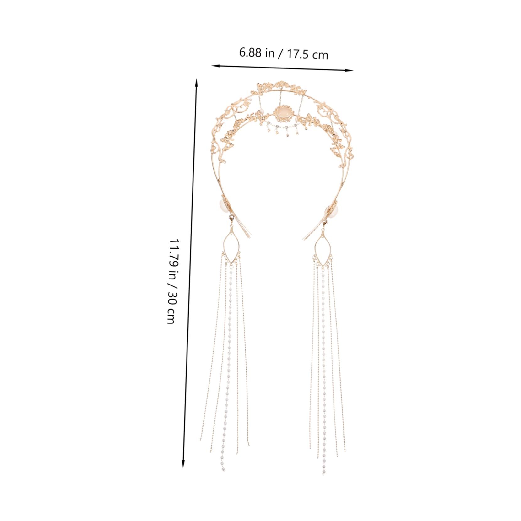 LIFKOME Goldener Damen Kopfschmuck aus Zinklegierung mit Quaste | Braut Kopfschmuck für Traditionelle Kleidung, Antiker Vintage Stil, Vielseitig für Verschiedene Anlässe