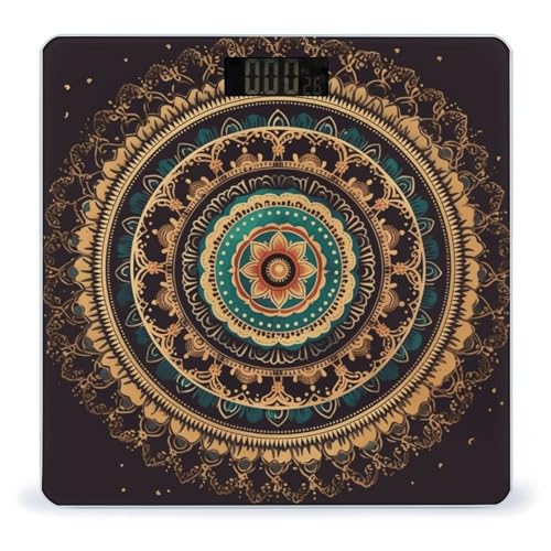 Báscula digital Mandala con pantalla LCD grande miniatura 1