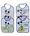 Ellepi gros bavoirs Disney nouveau-né coton éponge imperméable rétro PVC bébé nourriture mois maman accouchement hôpital cadeau Silicone kit d'allaitement infantile Mickey Mouse Minnie (Mickey Medio)