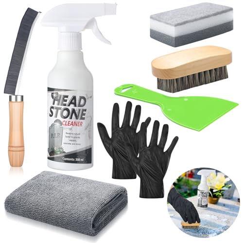 Mixweer 8 Pcs Headstone Cleaner Kit for Grave Cemetery Cleaning Granite and Stone Daily Cleaner...