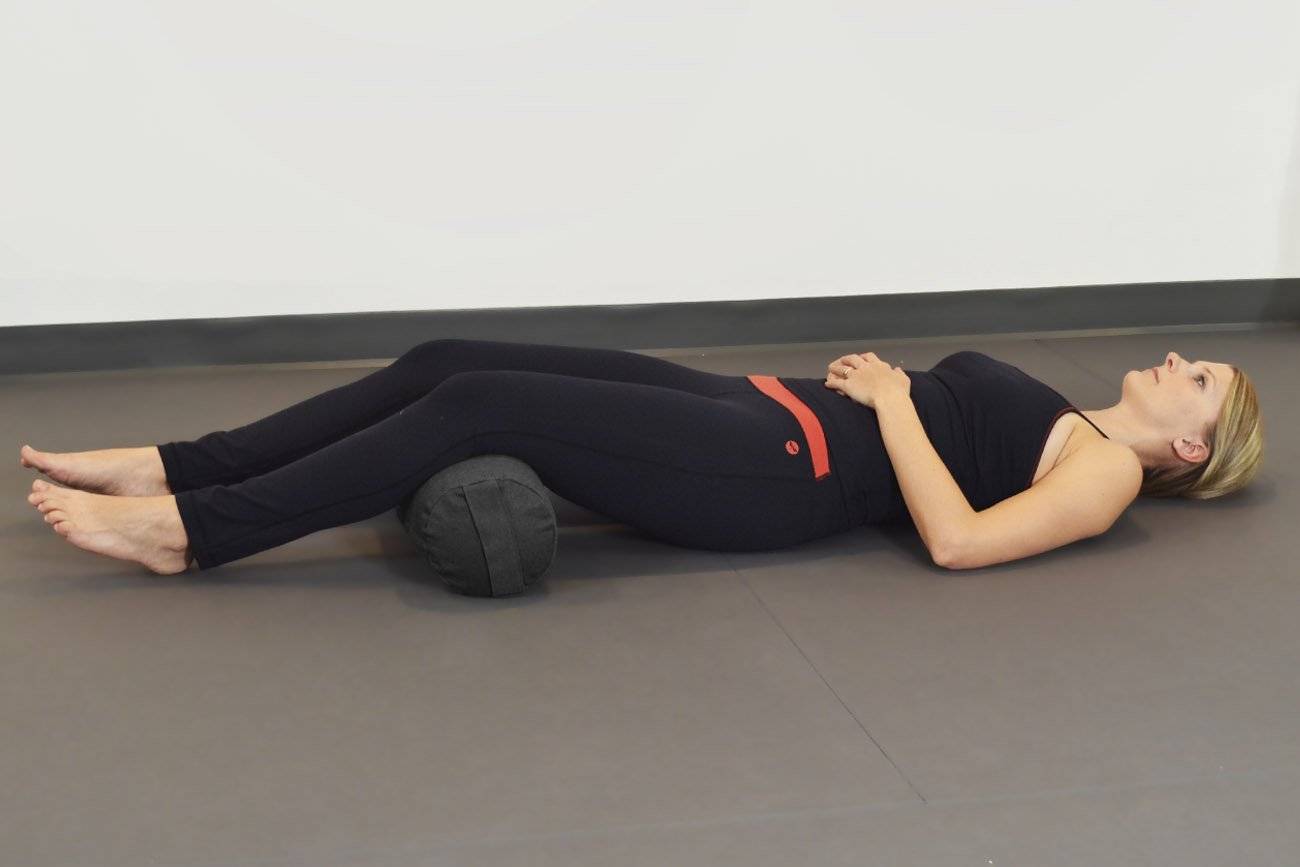 YogaAccessories Small Junior Sized Round Cotton Yoga Bolster - Black