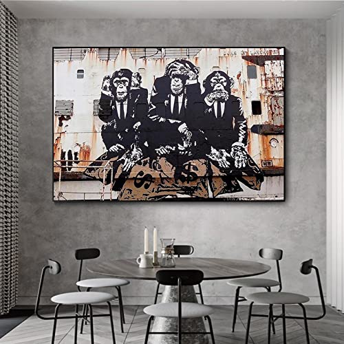 Affiches Gorille Street Art pour dynamiser un salon moderne