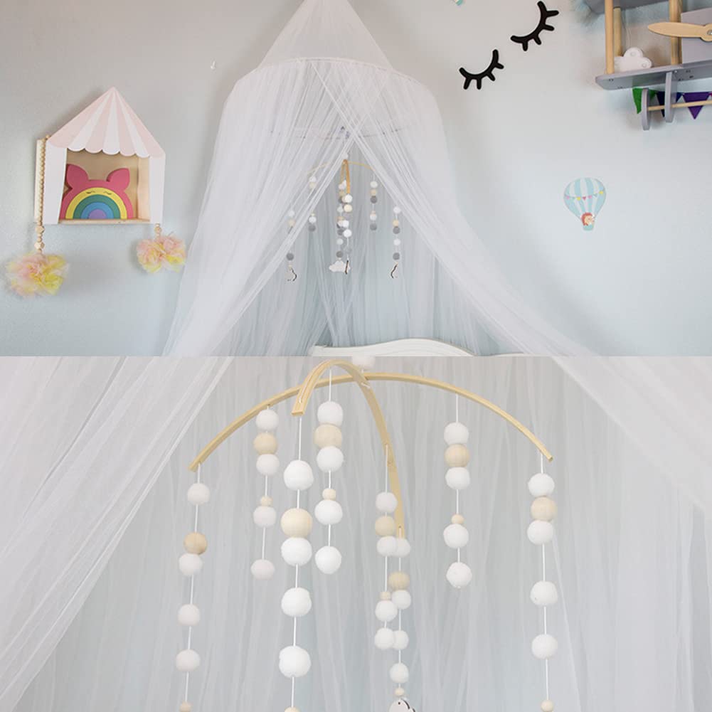 WAYUTO Neutral Handmade Felt Ball Ceiling Mobile - Green Elephant