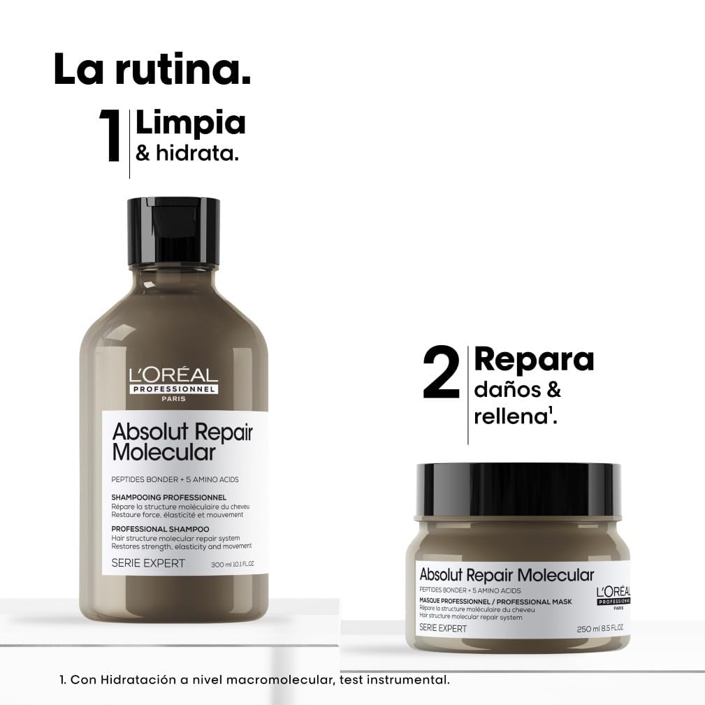L'Oréal Professionnel Rutina repara daños y fortalece el cabello a nivel molecular, Para todo tipo de pelo dañado y seco, SERIE EXPERT