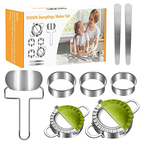 SYOSIN Dumplings Maker,8 Packs Empanada Press Mold for cooking delicious dumpling and ravioli,Stainless Steel Dumpling Mold