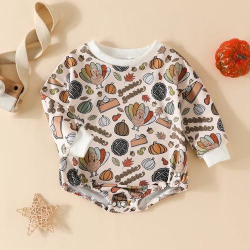 KAGAYD Toddler Baby Boy Girl Halloween Outfit Newborn Pumpkin Pullover Sweatshirt Long Sleeve T-Shirt Tops Fall2