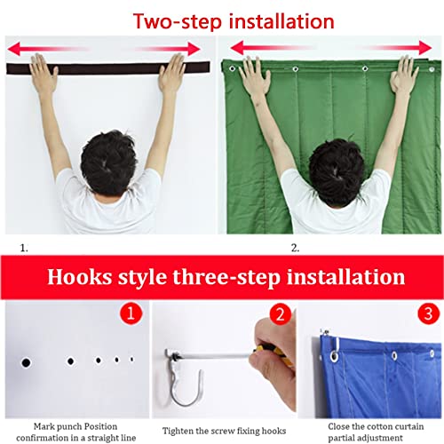 3 in 1 Soundproof Doorway Curtain with Noise Blackout Thermal Insulation Windproof Blanket for Winter Room Divider for Bedroom Living Room and Office - Image 7