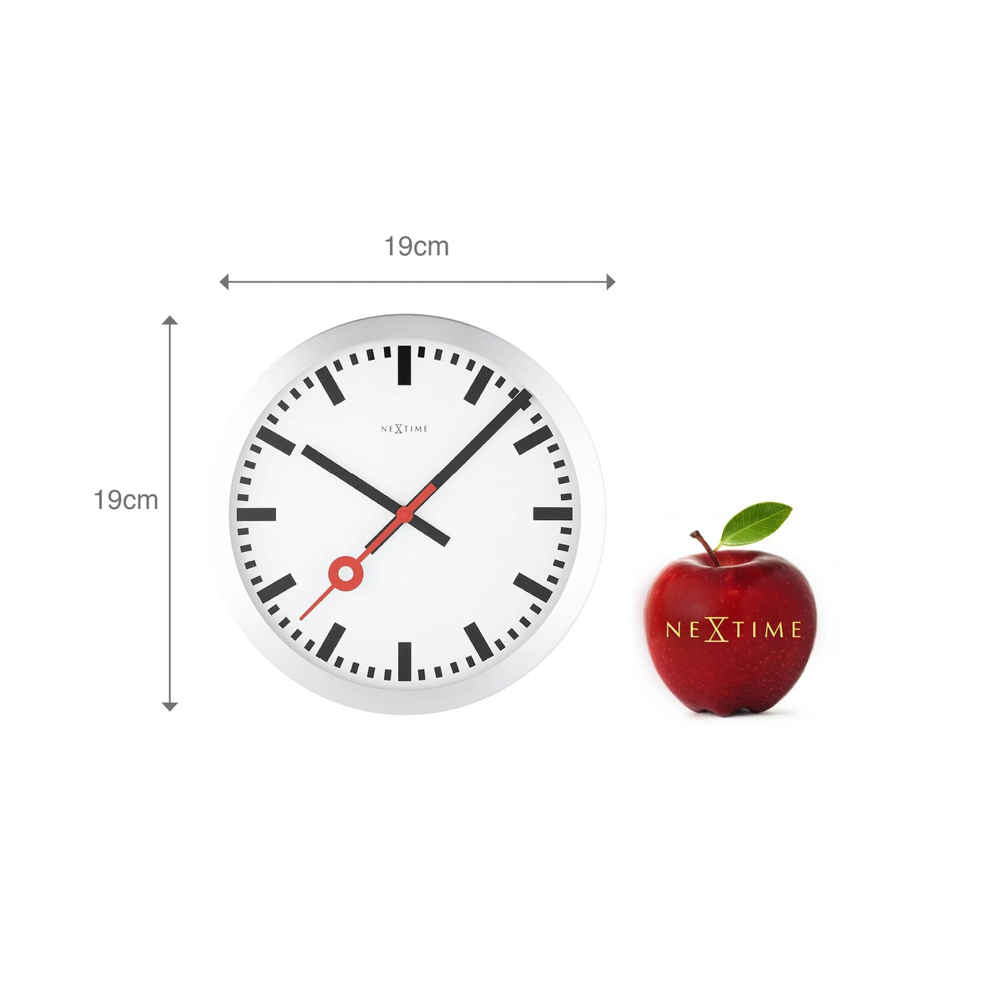 NeXtime 3999ST Wanduhr Bahnhofsuhr STATION, lautlos, rund, ø 35 cm, 34.8 x 4.5 cm
