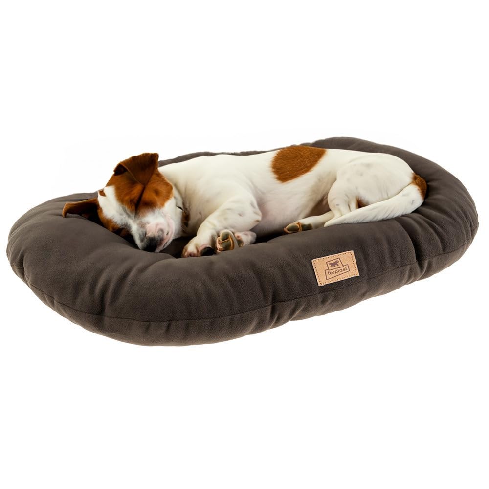 Ferplast Large Dog Bed Soft and Washable Pet Bed, Warm Microfleece Dog Mattress, 78 x 50 cm. Grey โ image 1