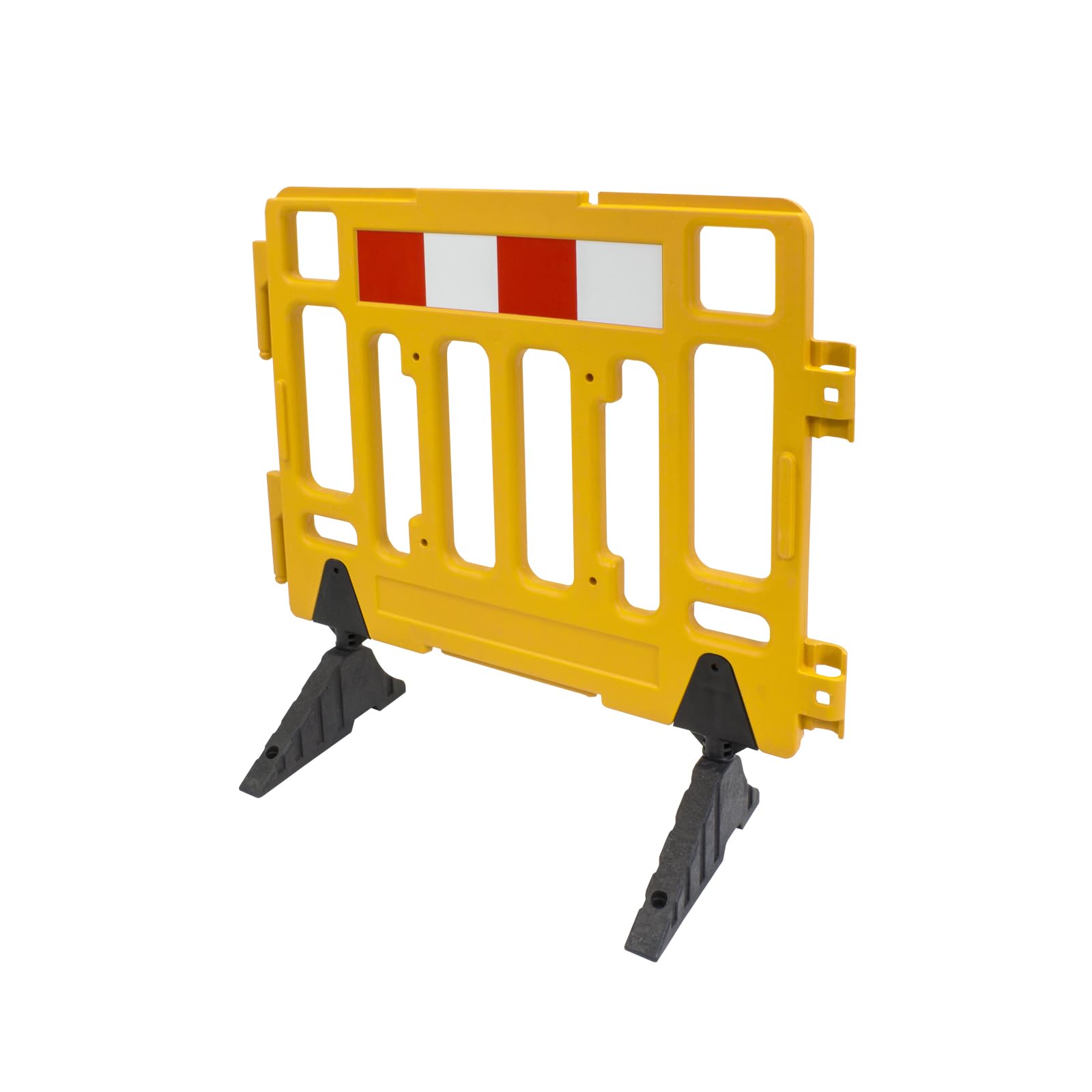 EberSign Valla de Seguridad Enlazable Barrera de Plástico Barricada para Obra Peatonal 2000x1020x50mm Amarillo