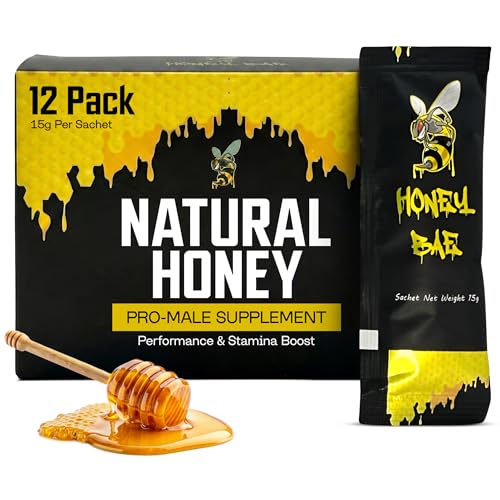 Honey Bae Natural Honey Sachets, Herbal Vitality & Energy Support for Men, Pure Honey with Maca...