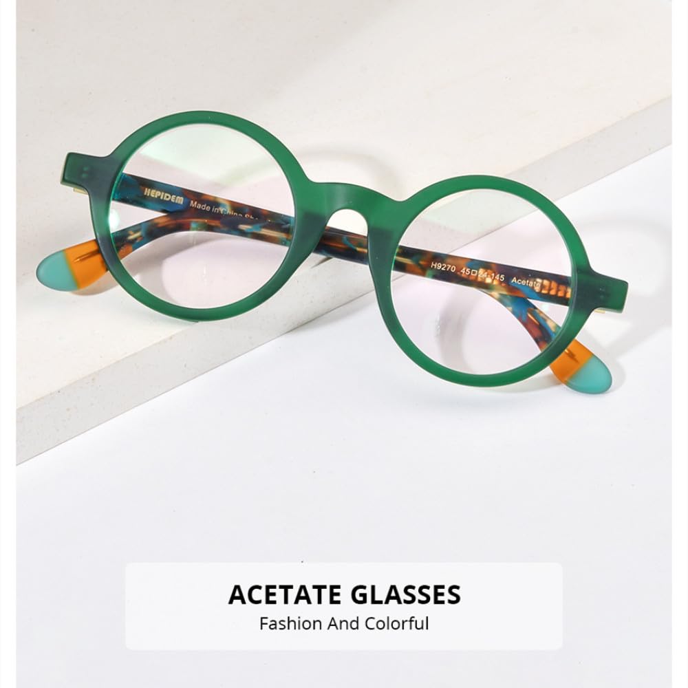 MUTYNE Occhiali da vista in acetato opaco multicolore Montatura da uomo Occhiali da vista rotondi grandi retrò Occhiali da vista da donna