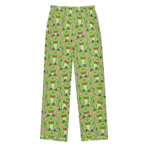 ZZXXB Cartoon Frogs Boys Long Pants Soft Trousers Elastic Waist Kids Lounge Bottoms with Pockets S-XL