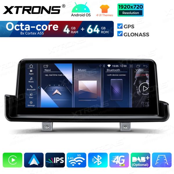 XTRONS QDB1090UNL AUTORADIO GPS do BMW E90 E91 E92 E93 Android 14 WIFI 4G Carplay 10,25"