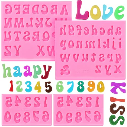 Silicone Fondant Mold Chocolate Molds, 0-9 Number and 26 Letters Silicone Molds for Cake/Cupcake...
