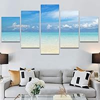 SIGNWIN 5 Panel Canvas Wall Art Modern Art Beach Coastal Expressive Global Multicolor Photography for Home Decorations Ready to Hang - 60